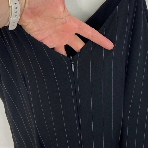 Cupcakes Cashmere Wide Leg Jumpsuit Black Pinstripe Size Medium Revolve Minimal - Picture 7 of 14